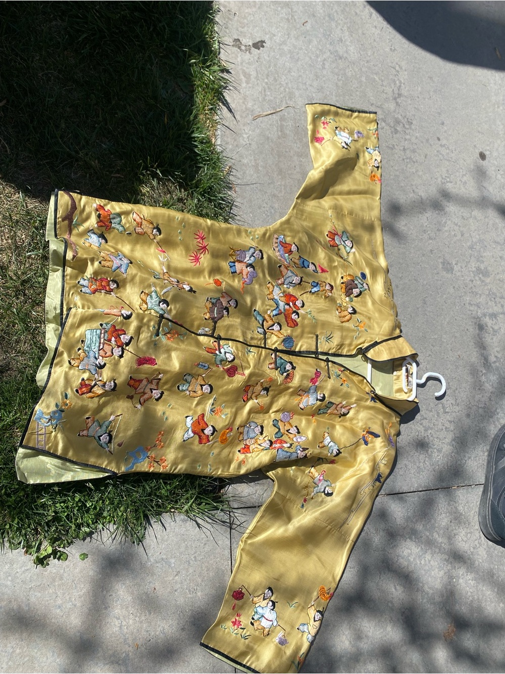 Satin Embroidered Golden Yellow Jacket